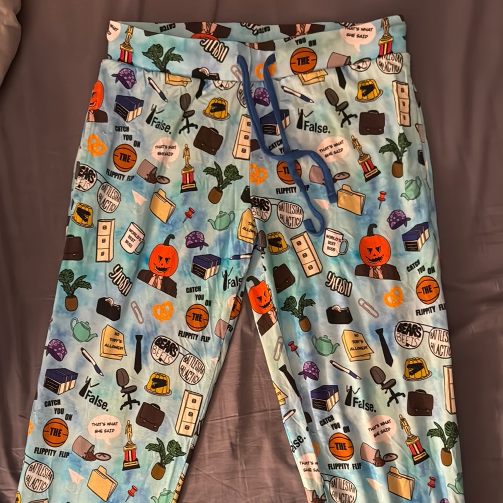 Colorful Graphic Print Pajama Pants
